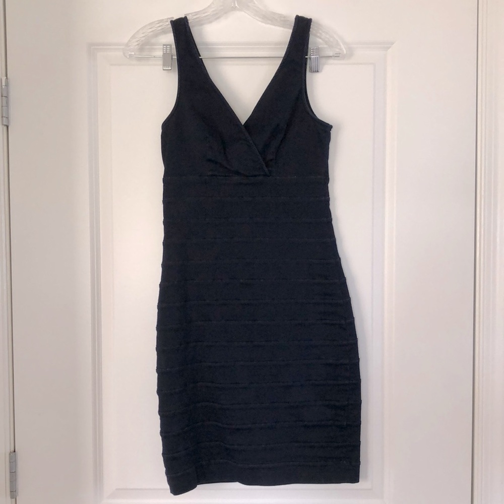 Express Navy denim banded dress